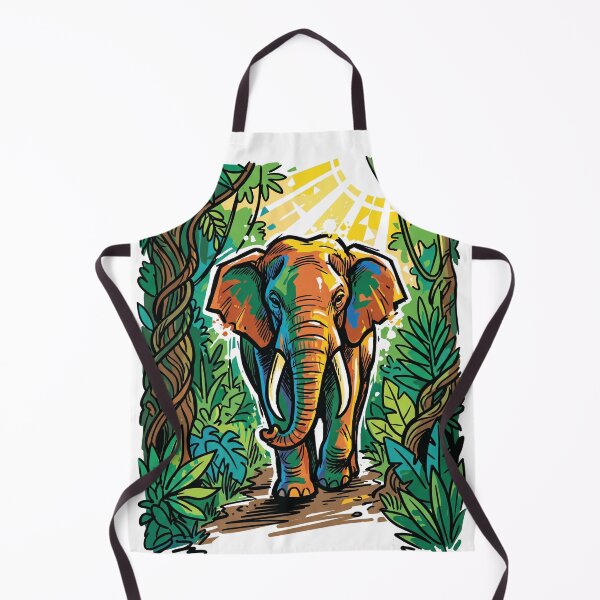 Item preview, Tusked Elephant Forest Trail Wildlife Art Print designed and sold by Merch by Das Design Studio.