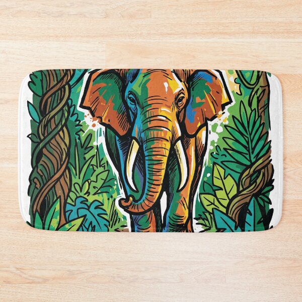 Item preview, Tusked Elephant Forest Trail Wildlife Art Print designed and sold by Merch by Das Design Studio.