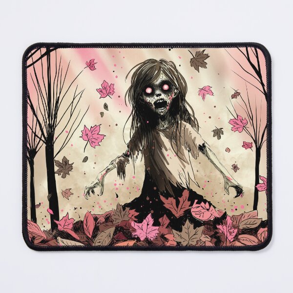 Item preview, Creepy Zombie Girl in Autumn Leaves designed and sold by HRSCreates.