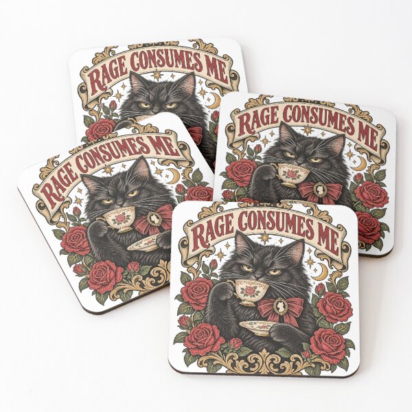 Item preview, Rage Consumes Me – Vintage Floral Kitten designed and sold by WILLIAMS-BR.