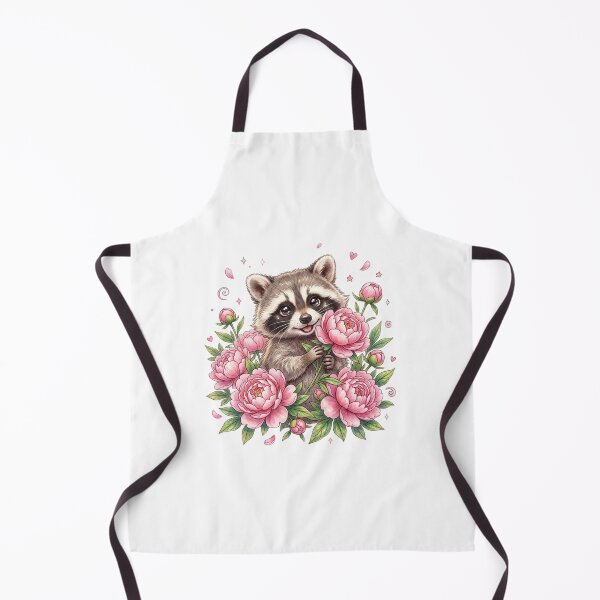 Item preview, Raccoon with Peonies designed and sold by StickVerse by Owais.