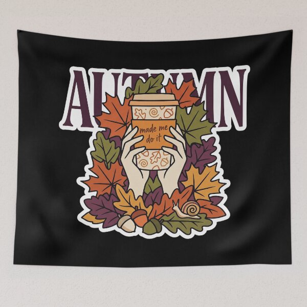 Item preview, Autumn Made Me Do It — Fall Leaves and Coffee designed and sold by TheCalmEdit.