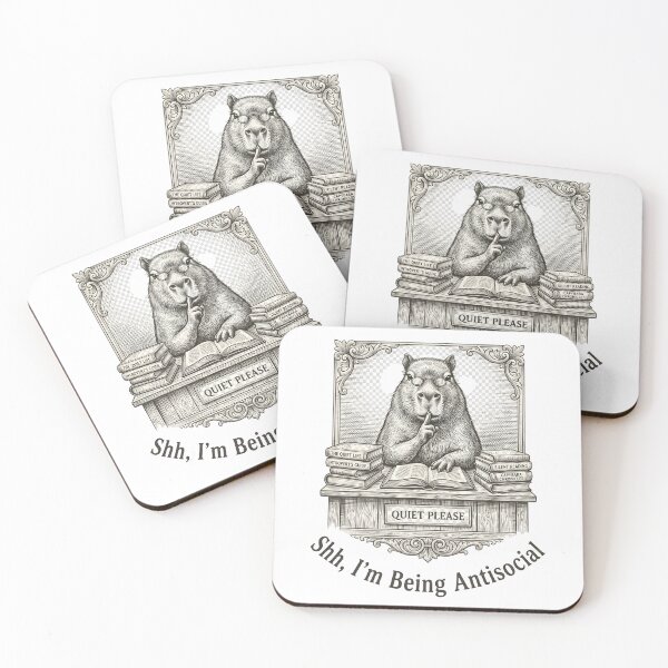 Item preview, Cute Capybara Reading Books Vintage Literary Artwork designed and sold by StickerNestYou.