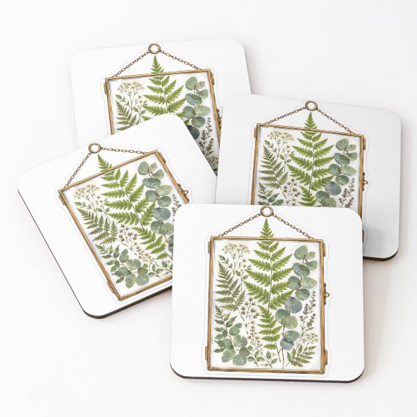 Item preview, Pressed Fern and Eucalyptus Glass Frame Botanical Sticker designed and sold by JAY187VK.