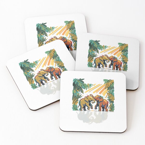 Item preview, Baby Elephants Wrestling Playful Wildlife Art designed and sold by Merch by Das Design Studio.