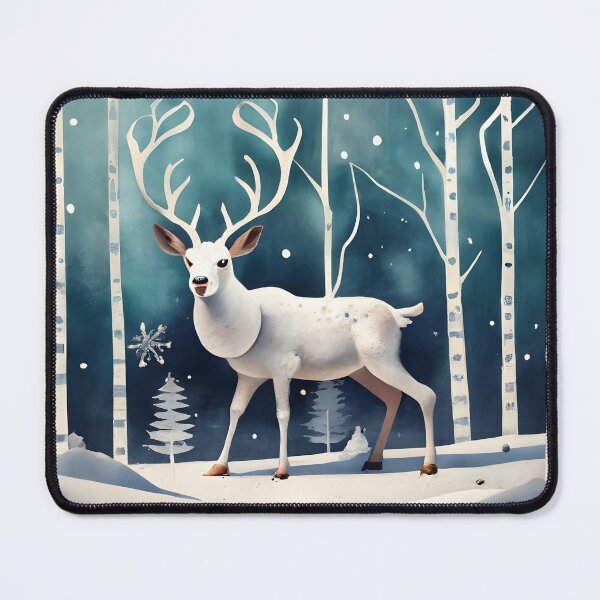 Item preview, White Reindeer Beneath Winter Trees designed and sold by Gustavo Navarro.