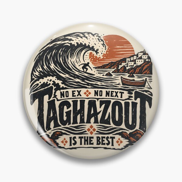 Item preview, Taghazout Morocco Woodcut Surf – Vintage Engraving Wave designed and sold by AmiGraph.