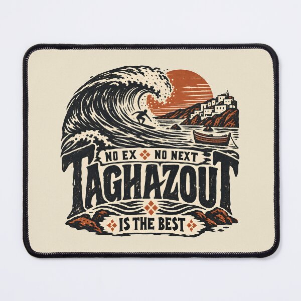 Item preview, Taghazout Morocco Woodcut Surf – Vintage Engraving Wave designed and sold by AmiGraph.