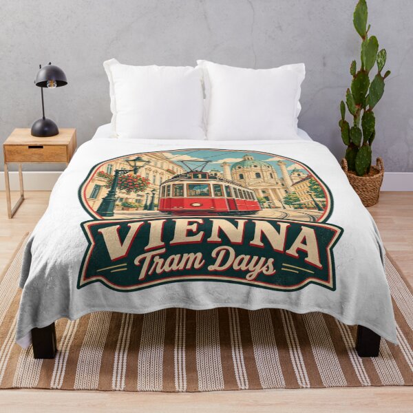 Item preview, Vienna Tram Austria Vintage Travel Poster – Retro Streetcar Design designed and sold by Globalcitytees.
