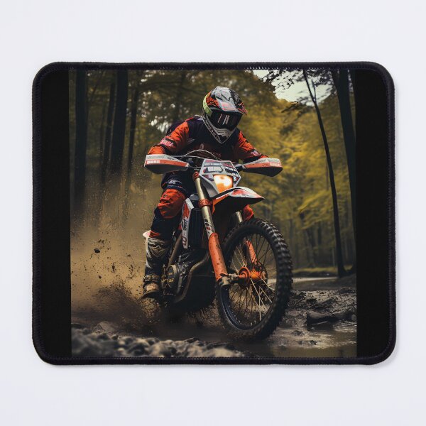 Item preview, Realistic Off Road Motorcycle Forest Racing Mud Splatter Artwork designed and sold by RevUpDesign.
