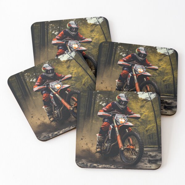 Item preview, Realistic Off Road Motorcycle Forest Racing Mud Splatter Artwork designed and sold by RevUpDesign.