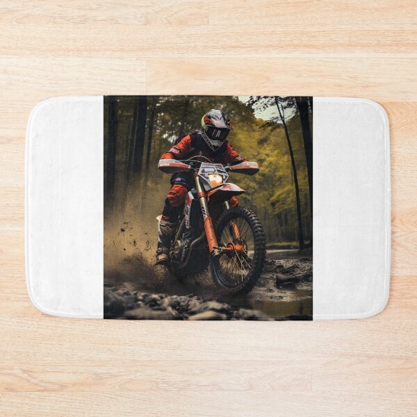 Item preview, Realistic Off Road Motorcycle Forest Racing Mud Splatter Artwork designed and sold by RevUpDesign.