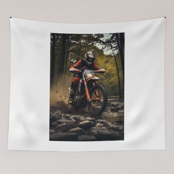 Item preview, Realistic Off Road Motorcycle Forest Racing Mud Splatter Artwork designed and sold by RevUpDesign.