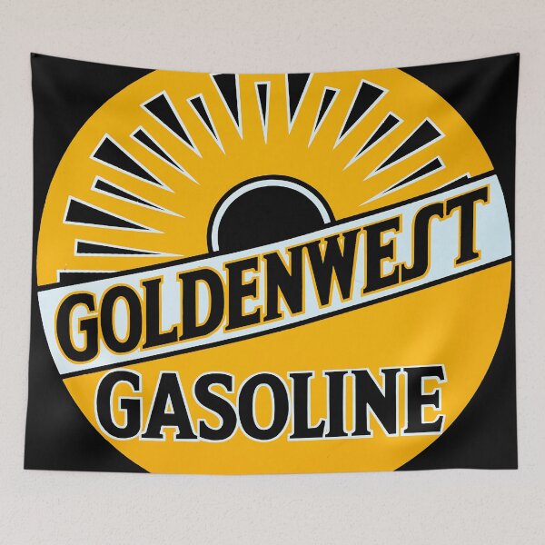 Item preview, Goldenwest Gasoline Vintage Oil Gas Sign Retro Petroliana designed and sold by EdGraphy.