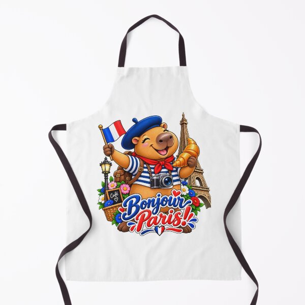Item preview, Cute Paris Capybara – Bonjour France Adventure designed and sold by CapybaraTravels.