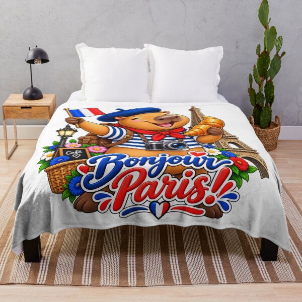 Item preview, Cute Paris Capybara – Bonjour France Adventure designed and sold by CapybaraTravels.