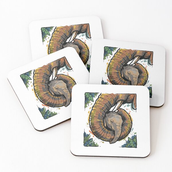 Item preview, Elephant Trunk Cradling Baby Wildlife Art Print designed and sold by Merch by Das Design Studio.
