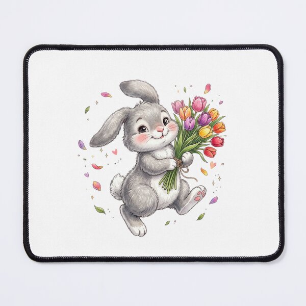 Item preview, Happy Bunny with Tulips designed and sold by StickVerse by Owais.