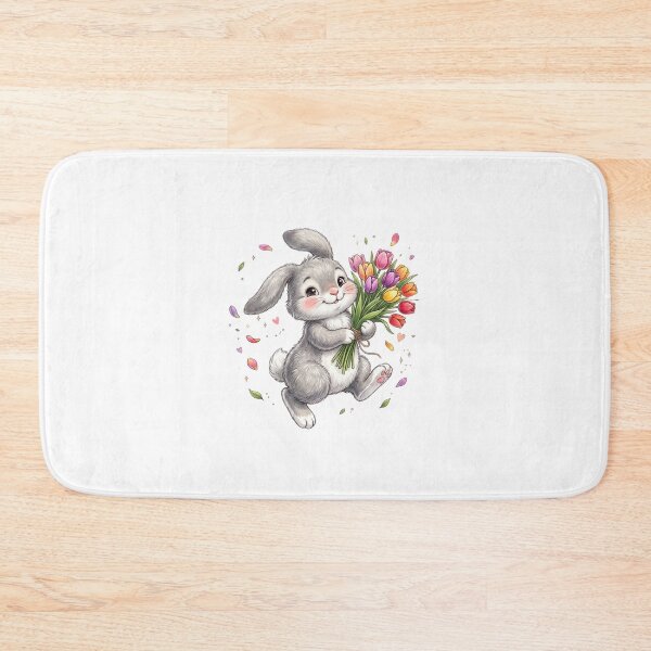 Item preview, Happy Bunny with Tulips designed and sold by StickVerse by Owais.