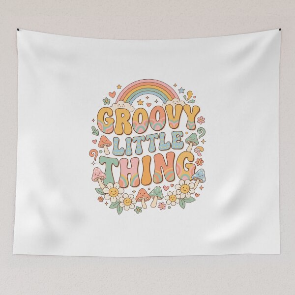 Item preview, Groovy Little Thing Retro Rainbow Floral Design designed and sold by Mellow Doodle Co..