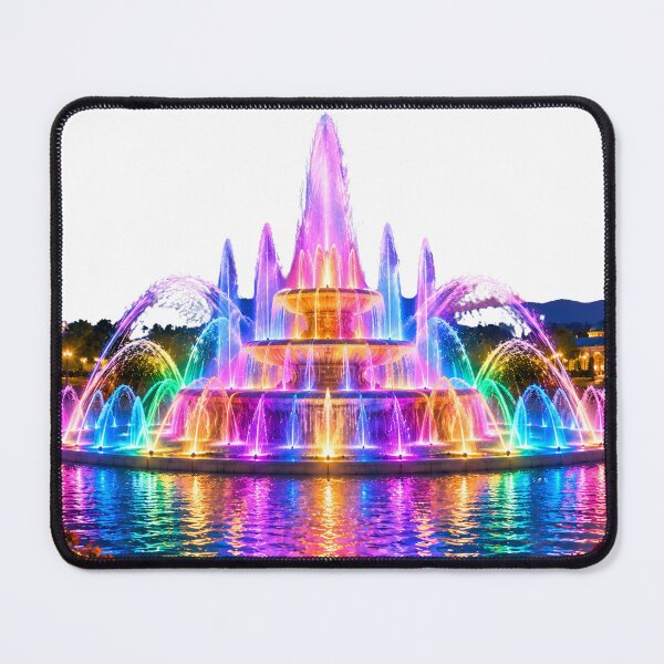 Item preview, Colorful Illuminated Fountain at Twilight designed and sold by MagicCrystal.