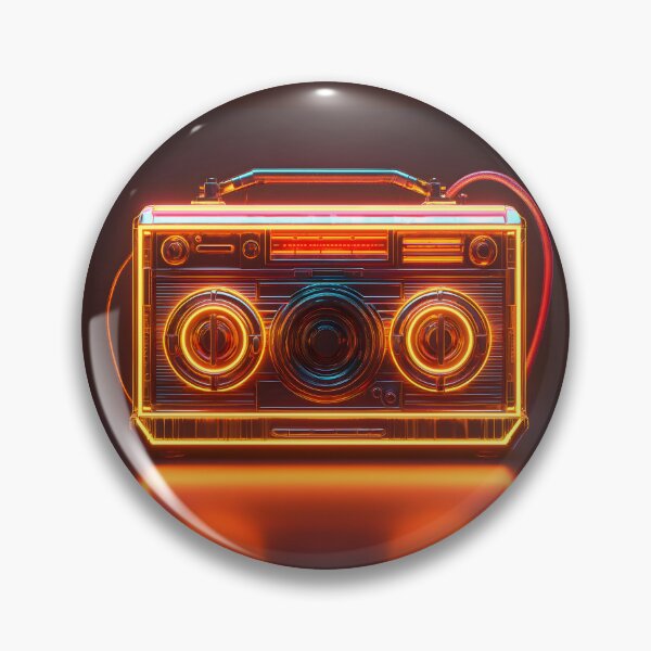 Item preview, Vintage Boombox Neon, 3d Render, Warm Orange designed and sold by Checho30.