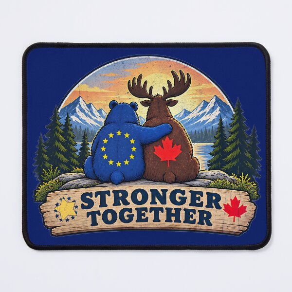 Item preview, European Union Canada Heart - Bear an Moose - EU Canadian Flag Inspired Design designed and sold by RR-Arts.