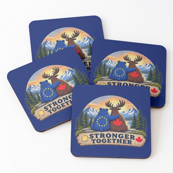 Item preview, European Union Canada Heart - Bear an Moose - EU Canadian Flag Inspired Design designed and sold by RR-Arts.