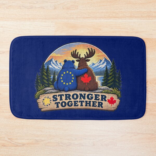 Item preview, European Union Canada Heart - Bear an Moose - EU Canadian Flag Inspired Design designed and sold by RR-Arts.
