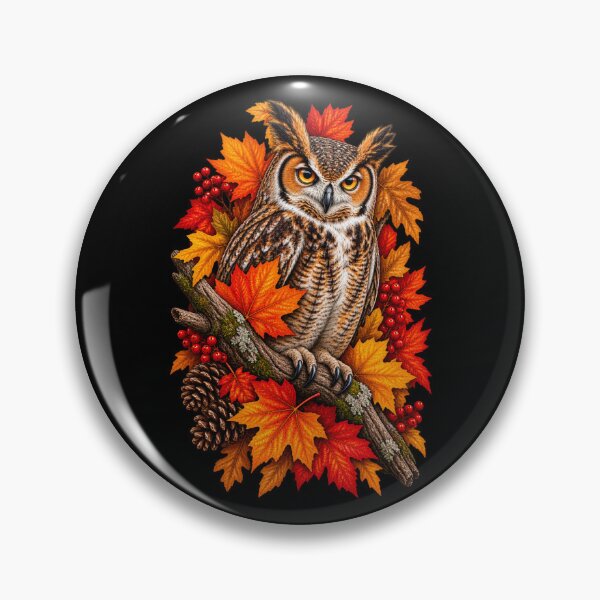 Item preview, Owl in Autumn With Maple Leaves designed and sold by RockitBaby.