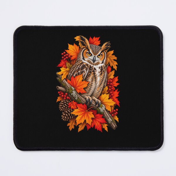 Item preview, Owl in Autumn With Maple Leaves designed and sold by RockitBaby.
