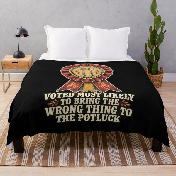 Item preview, Voted Most Likely To Bring The Wrong Thing To The Potluck Shirt, Funny Family Gathering T-Shirt, Potluck Humor Tee, Funny Gift For Family, Vintage Superlative Ribbon Graphic designed and sold by TshirtsLabs.
