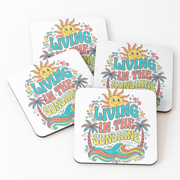 Item preview, Living in the Sunshine Retro Summer Typography designed and sold by Mellow Doodle Co..