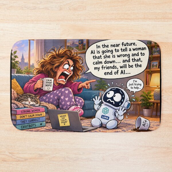Item preview, AI Told Her to Calm Down — Big Mistake designed and sold by Sybille-Yates.