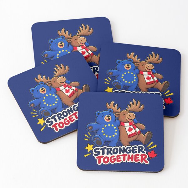Item preview, Bear and Moose - European Union Canada - Stronger Together designed and sold by RR-Arts.