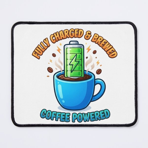 Item preview, Fully Charged Coffee Powered Funny Caffeine Quote designed and sold by Ink-CanvasIC.