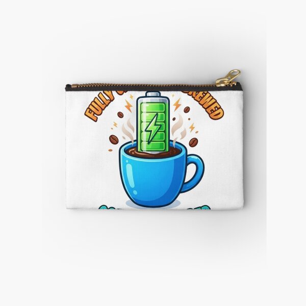 Item preview, Fully Charged Coffee Powered Funny Caffeine Quote designed and sold by Ink-CanvasIC.