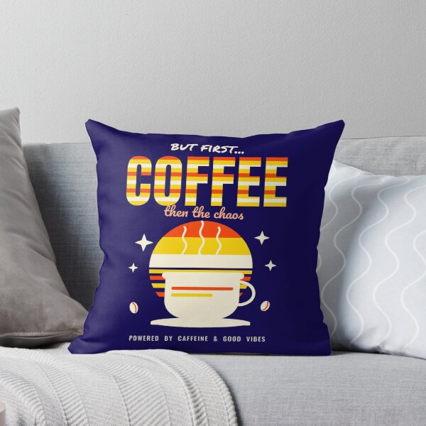 Item preview,  But First Coffee Retro 70s Sunset Groovy Coffee Lover Caffeine Addict Vintage Aesthetic Mug Tee designed and sold by moonyeto.