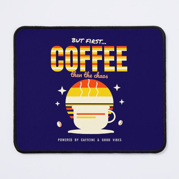 Item preview, But First Coffee Retro 70s Sunset Groovy Coffee Lover Caffeine Addict Vintage Aesthetic Mug Tee designed and sold by moonyeto.