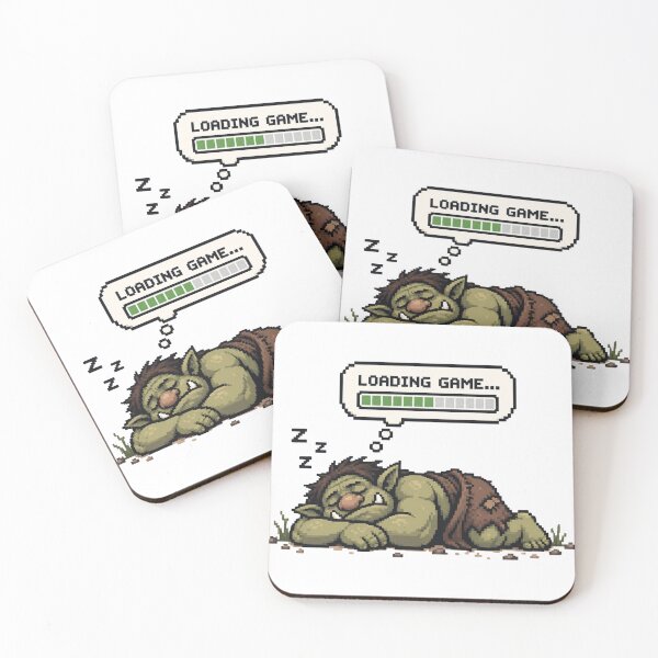 Artikelvorschau, Loading Game – Pixelgrafik eines schlafenden Trolls entworfen und verkauft von ZirionEstudio.