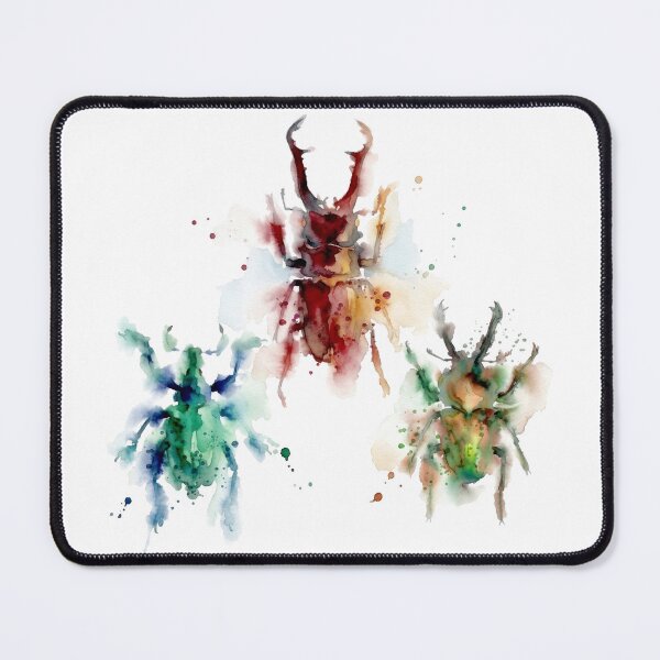 Item preview, Vibrant Beetle Trio Watercolor Insect Art designed and sold by caracatita75.