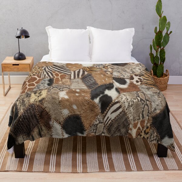 Item preview, Rustic Organic Hide and Exotic Animal Patchwork Art designed and sold by AfresStudio.