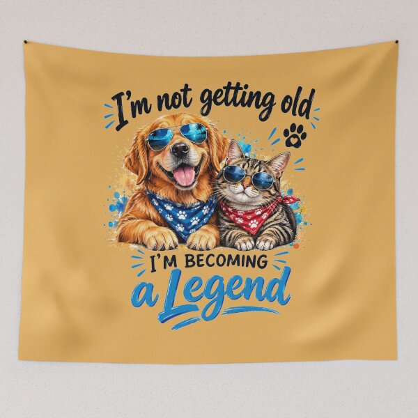 Item preview, I'm Not Getting Old I'm Becoming a Legend – Cute Dog and Cat Cool Pets Art designed and sold by Evelashop.