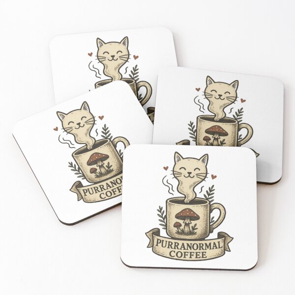 Item preview, Purranormal Coffee Cute Ghost Cat designed and sold by DustyCuriositie.