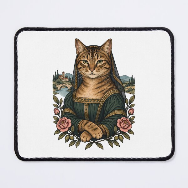 Item preview, Renaissance Mysterious Smile Tabby Cat Art designed and sold by Old's Cool Cat Studio.