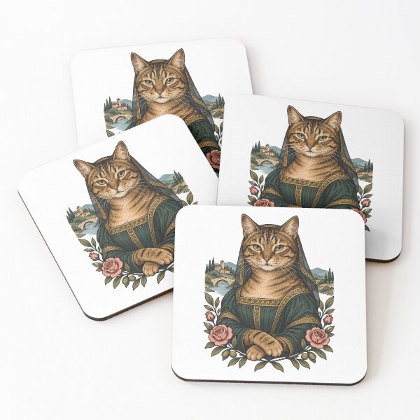 Item preview, Renaissance Mysterious Smile Tabby Cat Art designed and sold by Old's Cool Cat Studio.