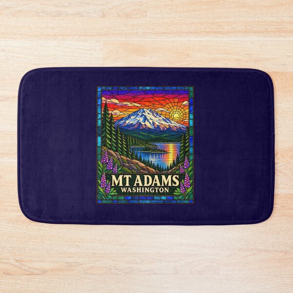 Item preview, Mt. Adams Washington Stained Glass Mountain Travel Poster designed and sold by Swanny's Custom T-shirt and Gift Designs.