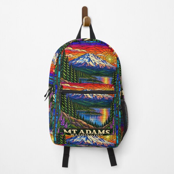 Item preview, Mt. Adams Washington Stained Glass Mountain Travel Poster designed and sold by Swanny's Custom T-shirt and Gift Designs.