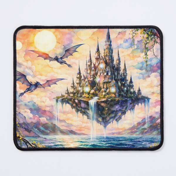 Item preview, Floating Castle with Majestic Dragons designed and sold by cuprum.