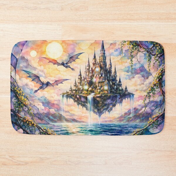 Item preview, Floating Castle with Majestic Dragons designed and sold by cuprum.
